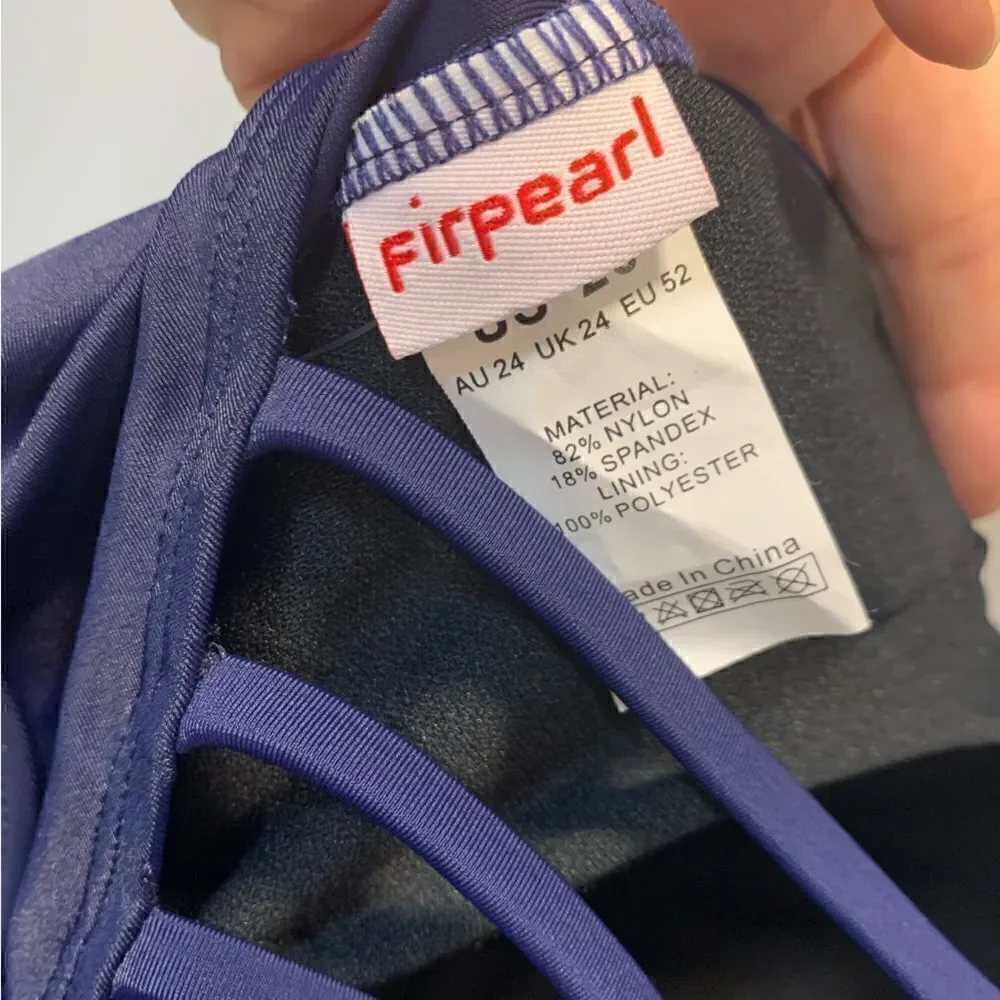 NWT Firpearl Plus Size Navy Bathing Suit for Women Flowy Tankini Top  sz…